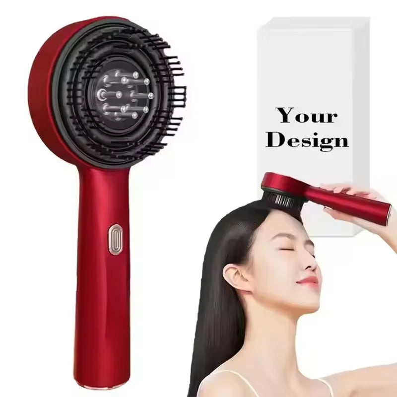 Three-Mode Electric Massage Comb with Red Light Therapy for Hair Follicle Stimulation and Essence Oil Application