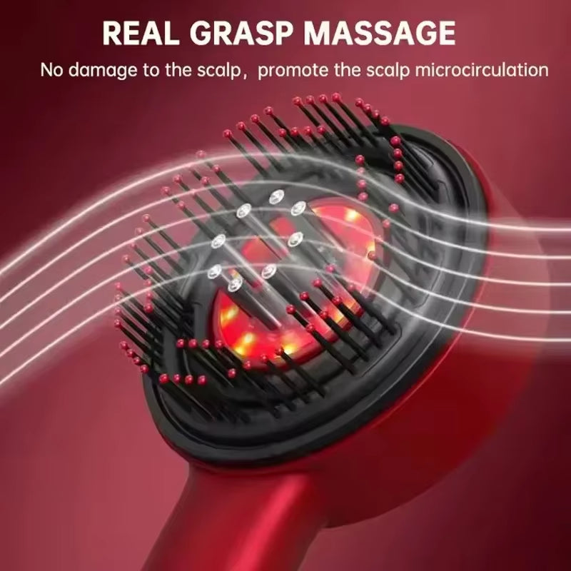 Three-Mode Electric Massage Comb with Red Light Therapy for Hair Follicle Stimulation and Essence Oil Application